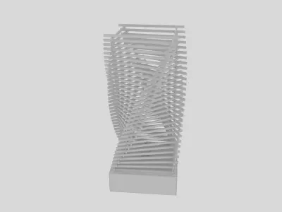 Floor lamp Wood 3D model