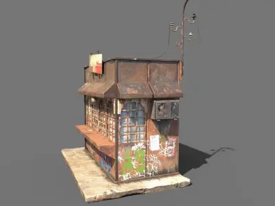 Rusty Metal Booth 3D model