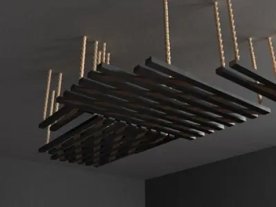 chandelier wall light with metal strips 3D model