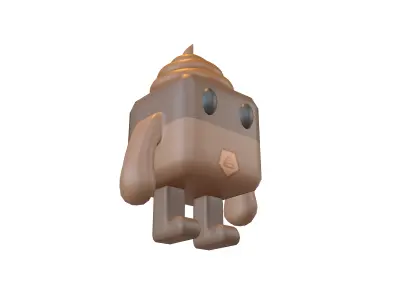 Cube Character 00005 PuPuMan Low-poly 3D model