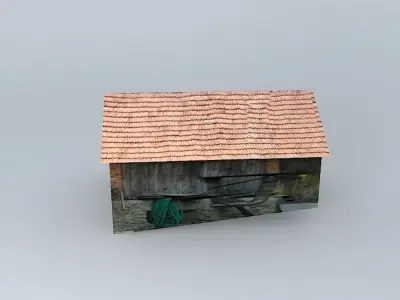 dom5humno old barn with roof Free 3D model