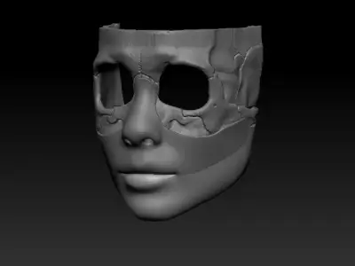 Skull mask female model 3D print model