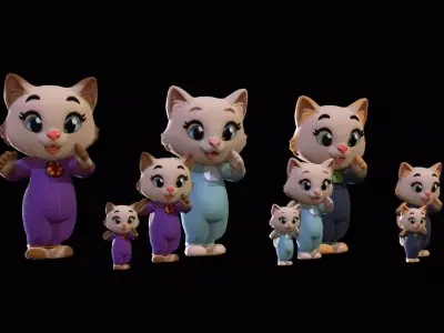 Cat3Pack3 Low-poly 3D model