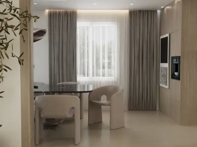 Modern High End Villa  Living Room Kitchen Dining Bathroom 3D model