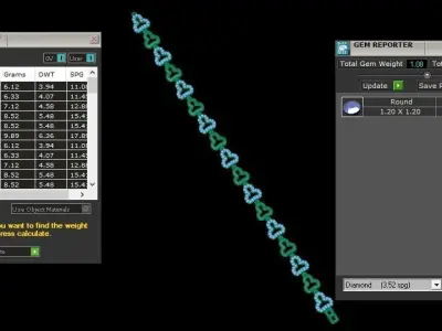 50 Light Weight Chain Bracelet 3dm stl details 1 render Pack 3D print model