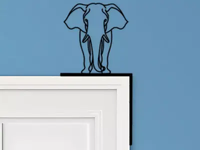 Elephant Door Corner Decor 3D print model