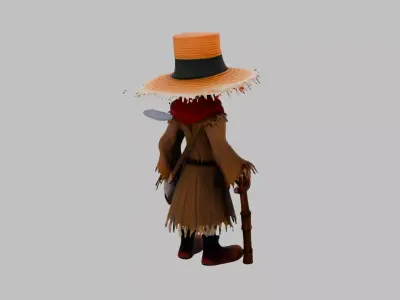 Scarecrow Free low-poly 3D model