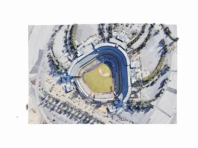 Dodger Stadium Low-poly 3D model