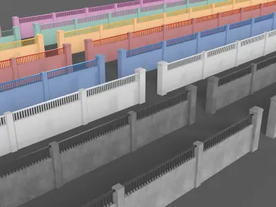 PBR Concrete Wall 6 Low-poly 3D model