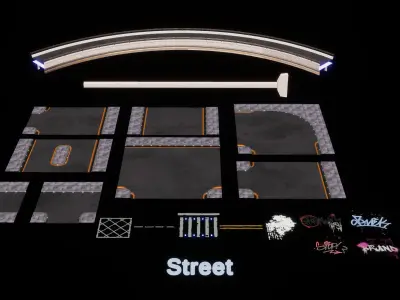 Stylized Sci-Fi Modern City Low-poly 3D model