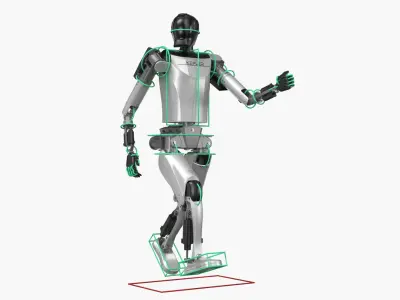  Kepler Humanoid Robot Silver Rigged 