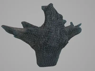 old burned wood trunk Low-poly 3D model