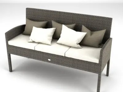 Rattan Garden Furniture Set 14 3D model