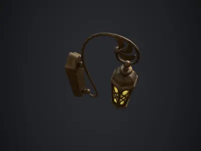 Wall Lamp with 3 textures and 3 LODs Low-poly 3D model