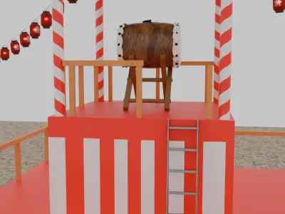 Tower of japanese summer festival 3D model