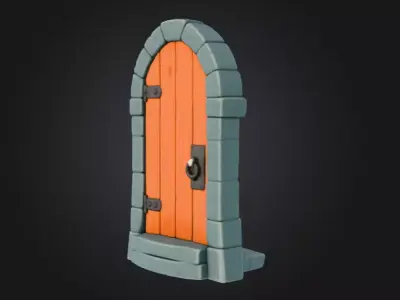 Medieval Wooden Door Low-poly 3D model order