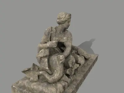 Woman Statue Low-poly 3D model