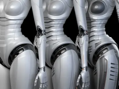 Futuristic Robot Woman Collection - No Rig 3D model