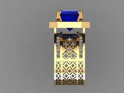 Sphear Bule Emerald Square with daimonds File 3D print model 3D print model