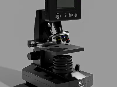 Science Lab Student Microscope Low-poly 3D model