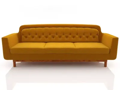 Onkel seater sofa in mustard 3D model