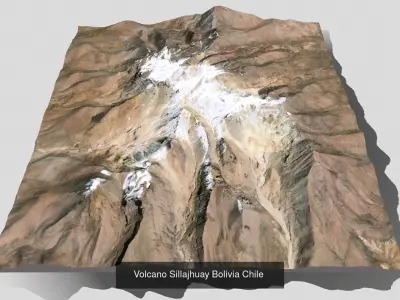 Volcano Parinacota Sajama Sillajhuay Bolivia and Chile 3D Model Pack