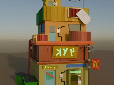 Low poly Store 01 Low-poly 3D model