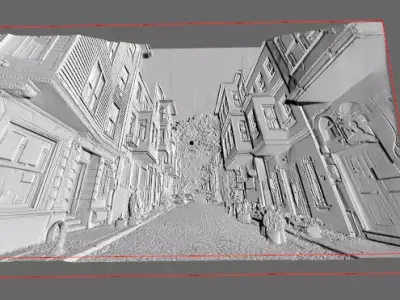 istanbul balat street 3d relief  3D model