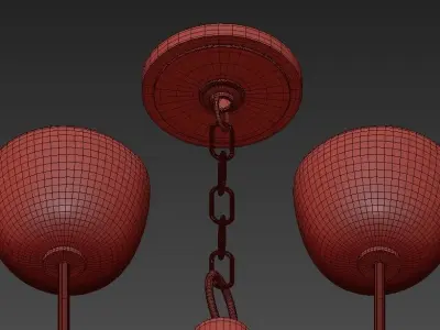Davis 6 Light LED Chandelier 3D model