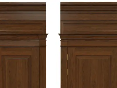 Classic wooden door  01 3D model