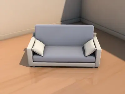 Sofa with cushions 3D model