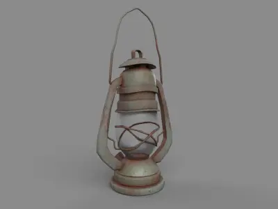 Oil lamp Low-poly 3D model