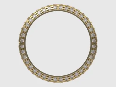 Triple Row Gemstone Ring JDBCo 3D print model