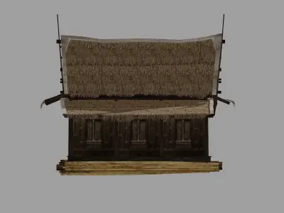 Floating house Low-poly 3D model