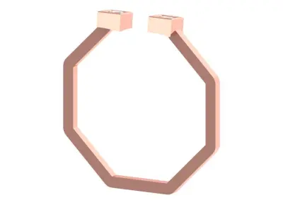 Open End Women Light Weight Band Princess Stone Ring 3D print model