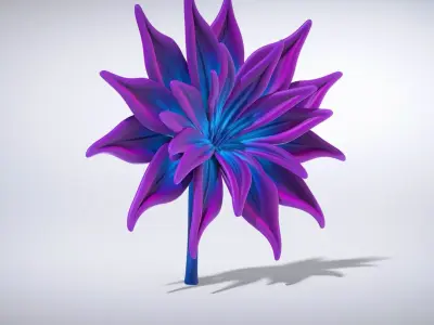 Vibrant Starburst Flower model pack Low-poly 3D model