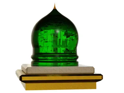 Mosque-Dome Green 3D 3D model