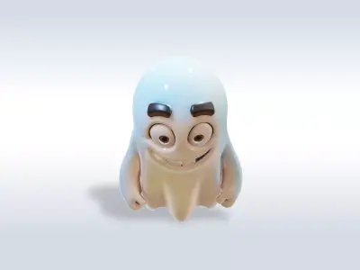 Cheerful Ghost Halloween Character 3D model