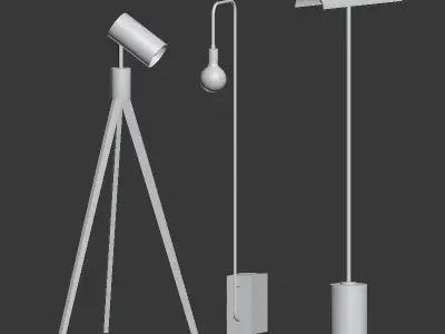 CB2 5 Floor Lamps Set 3 3D model