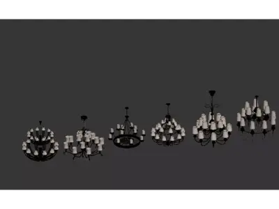 crystal chandelier 3D model 9