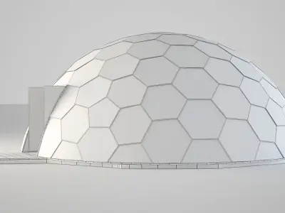 Frameless Glass Dome 3D model