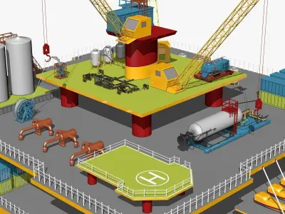 Industrial Oil Platform 3D model