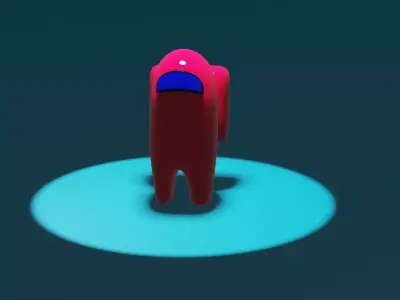 Amongus character Low-poly 3D model