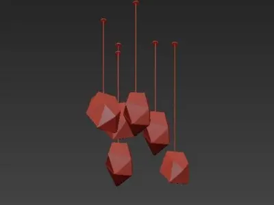 CRYSTAL chandelier with balls hanging from it 3D model