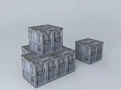 metal boxes Free 3D model