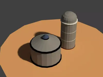Low Poly Farm Silos Low-poly 3D model