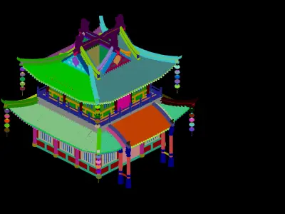 Game Building - Inn - Hotel 01 3D model