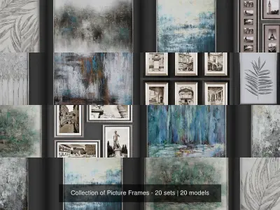 Collection of Picture Frames - 20 sets 3D Model Pack 3