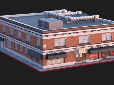 144 N Brand Blvd - Los Angeles Brick Building  3D model