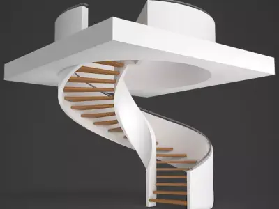 Spiral staircase 02 3D model